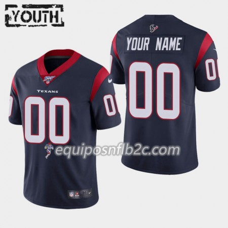 Camiseta Niño NFL Houston Texans Personalizar Nike Navy Azul 100th